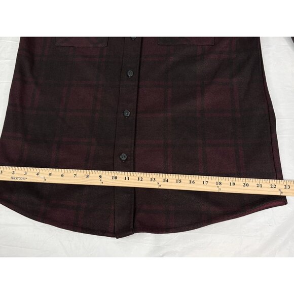 Bylt Premium Basics Coastal Overshirt Men’s L Plaid Plum Long Sleeve Heavy - Picture 11 of 14